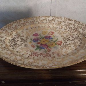 10 1/2" X 14" Oval "Old English Sampler" Serving P